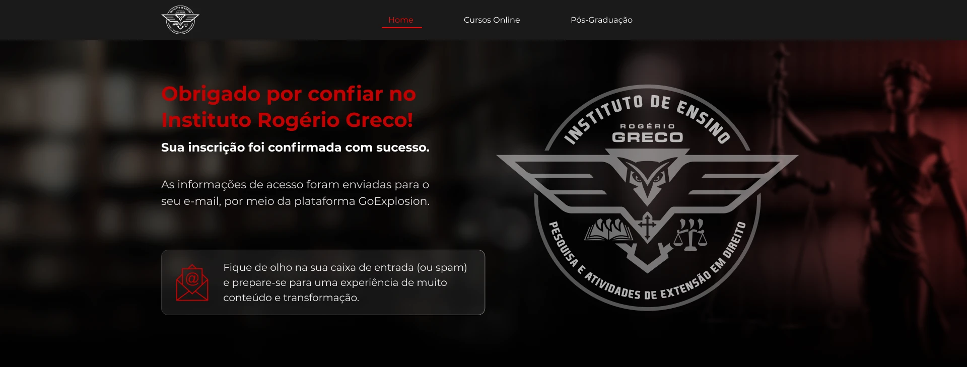 Obrigado | Instituto Rogério Greco | Cursos e Pós Graduação